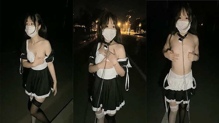 橙橙小萝莉-户外露出第一萝莉,45分钟版本,户外遛狗露出